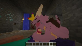 Uma Dragão Safada me Chupando, E Comendo o cu de uma abelha no Minecraft enquanto eu fodo uma kwaii