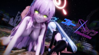 Blue Archive  Pleasure Ritual For Hanako & Miyako- 铁杆动漫 R34 色情性爱 MMD