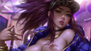 K/DA Akali 测试您的耐力!英雄联盟(多结局,挑战,边缘) - Hentai JOI