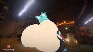 Busty 乳房扩张,炼金术士 Neko 取笑你 Into 购买她的药水,沙漏生长