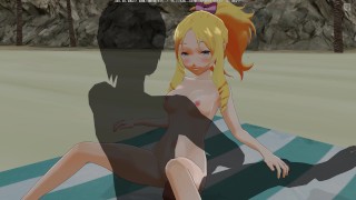3D HENTAI 山田精灵骑着公鸡在海滩上