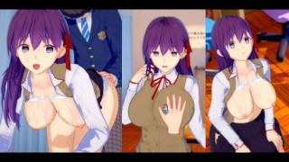 [无尽游戏 Koikatsu ! ] 与 FGO 发生性关系 大山雀 Sakura Matou。 3DCG 色情动漫视频。