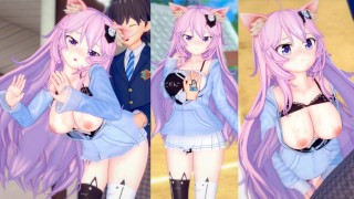 [无尽游戏 Koikatsu ! ] 与 VTuber 发生性关系 大山雀 nyatasha nyanners 。 3DCG 色情动漫视频。
