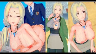 [无尽游戏 Koikatsu ! ] 与 Naruto 发生性关系 大山雀 Tsunade 。 3DCG 色情动漫视频。