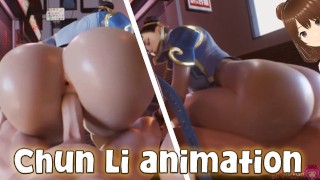 街头霸王的春丽用巨大的屁股乱搞继兄弟(模仿动画) - Jazziuu