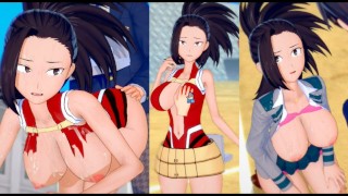 [无尽游戏 Koikatsu ! ] 与 My Hero Academia 发生性关系 大山雀 Momo Yaoyorozu。 3DCG 色情动漫视频。