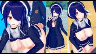 [无尽游戏 Koikatsu ! ] 与 VTuber 发生性关系 大山雀 Otodama Tamako。 3DCG 色情动漫视频。