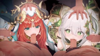 【原神 乱交セックス2】ナヒ―ダ,ニィロウが集団エッチする3Dエロアニメ動画(Nahida,Nilou group orgy sex2.)