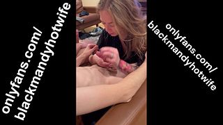 girlfriend fucks and sucks while cuckold boyfriend watches her become a cumdumpster in gangbang