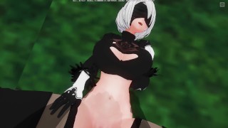 3D HENTAI POV 2B 喷在你的公鸡上