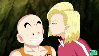 Android 18 和龙珠超(重装上阵)中的 Krillin 模仿 xxx
