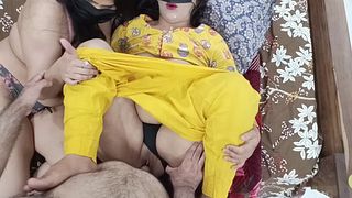 Pakistani Wife And Beautiful Saali Fucked Together By Lucky Husband