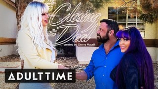 成人时间夫妇与房地产经纪人进行三人行