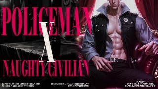 双手放在引擎盖上,双腿张开:肌肉发达的警察男子因为过度淘气而狠狠地操你